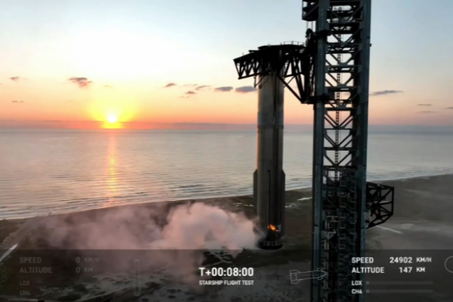 SpaceX“星艦”獲第五次試飛，首次表演“筷子夾火箭”回收試驗(yàn)